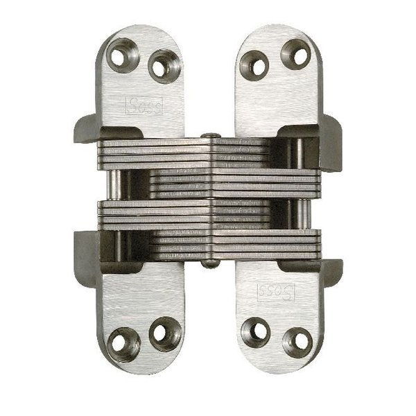 Universal Industrial Soss 1-1/8" x 4-39/64" Heavy Duty Fire Rated Invisible Hinge for 1-3/4" Doors Satin Stainless Steel 418SSUS32D